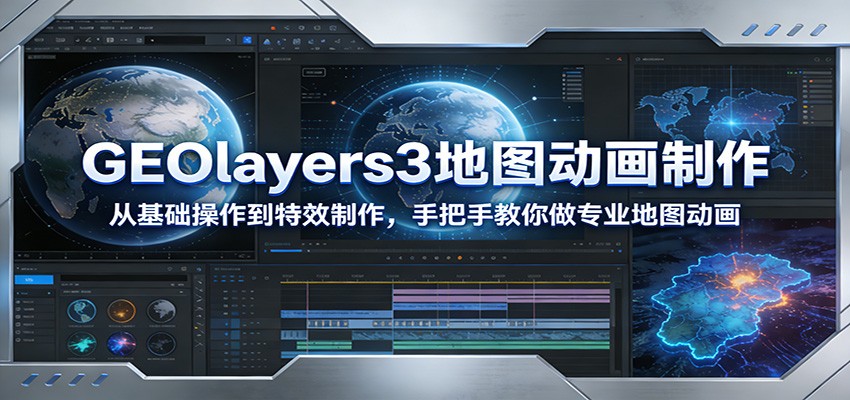 GEOlayers3地图动画制作：从基础操作到特效制作，手把手教你做专业地图动画-卿云社