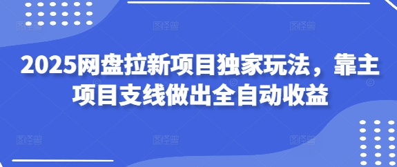 2025网盘拉新项目独家玩法，靠主项目支线做出全自动收益-卿云社