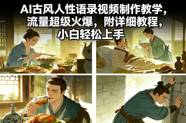 AI古风人性语录视频制作教学，流量超级火爆，附详细教程，小白轻松上手-卿云社