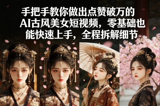 手把手教你做出点赞破万的AI古风美女短视频，零基础也能快速上手，全程拆解细节-卿云社