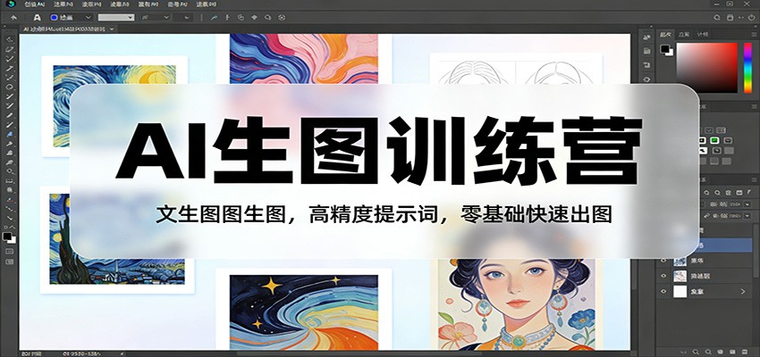AI生图训练营：文生图图生图，高精度提示词，零基础快速出图-卿云社
