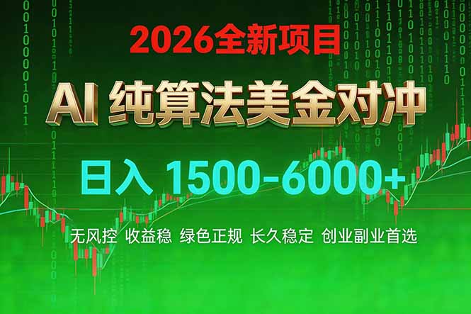 2026 全新美金对冲项目，不套平台赠金，不封号，纯算法对冲，日入 1500-6000+-卿云社
