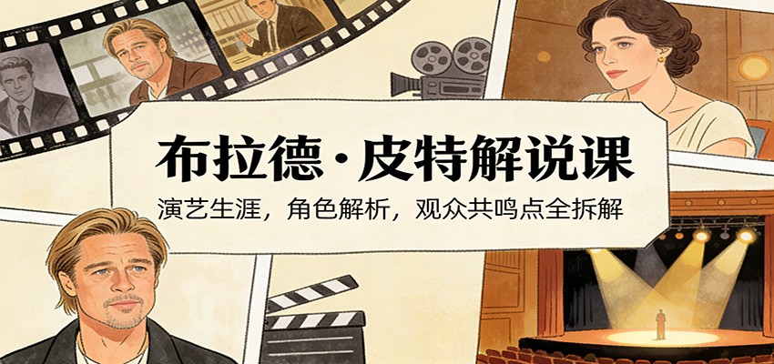 演员说-布拉德.皮特解说课：演艺生涯，角色解析，观众共鸣点全拆解-卿云社