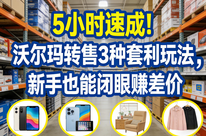 5小时速成！沃尔玛转售3种套利玩法，新手也能闭眼賺差价-卿云社