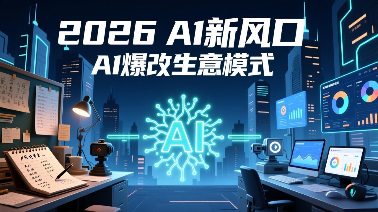 2026年AI创富新风口，用人工智能爆改你的生意模式，从短视频到直播全面降本增效抢占先机-卿云社