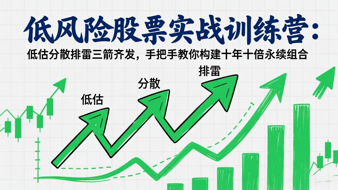 低风险股票实战训练营：低估分散排雷三箭齐发，手把手教你构建十年十倍永续组合-卿云社