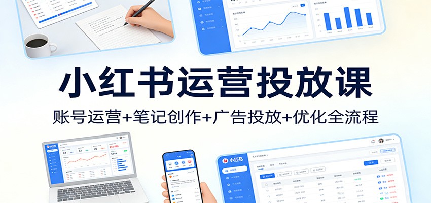 小红书运营投放课：账号运营+笔记创作+广告投放+优化全流程-卿云社