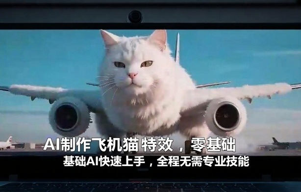 AI制作飞机猫特效，零基础AI快速上手，全程无需专业技能-卿云社