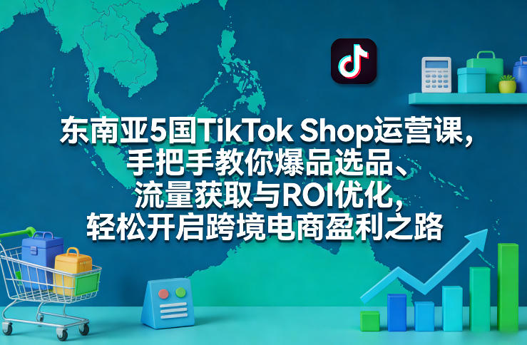 东南亚5国TikTok Shop运营课，手把手教你爆品选品、流量获取与ROI优化，轻松开启跨境电商盈利之路-卿云社