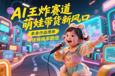 AI王炸赛道，萌娃带货新风口，条条作品爆单，带货转换率翻倍，核心逻辑拆解-卿云社