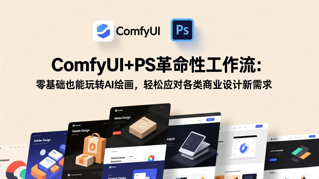 ComfyUI+PS革命性工作流：零基础也能玩转AI绘画，轻松应对各类商业设计新需求-卿云社