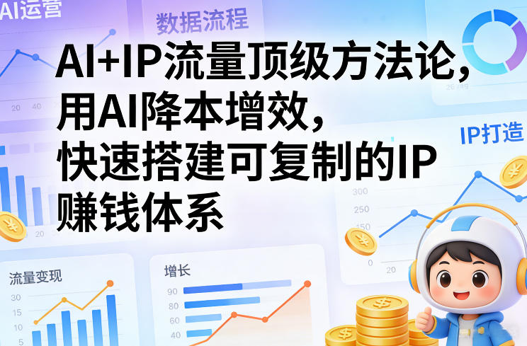 AI+IP流量顶级方法论，用AI降本增效，快速搭建可复制的IP賺钱体系-卿云社