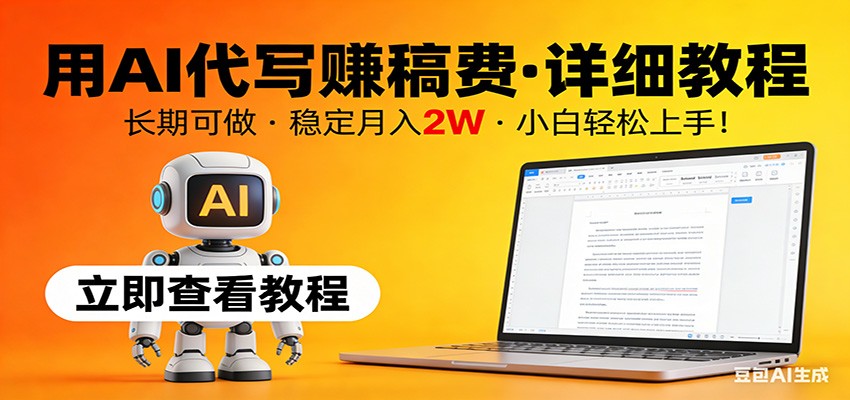 用AI代写赚稿费，详细教程，长期可做，稳定月入2W，小白轻松上手！-卿云社