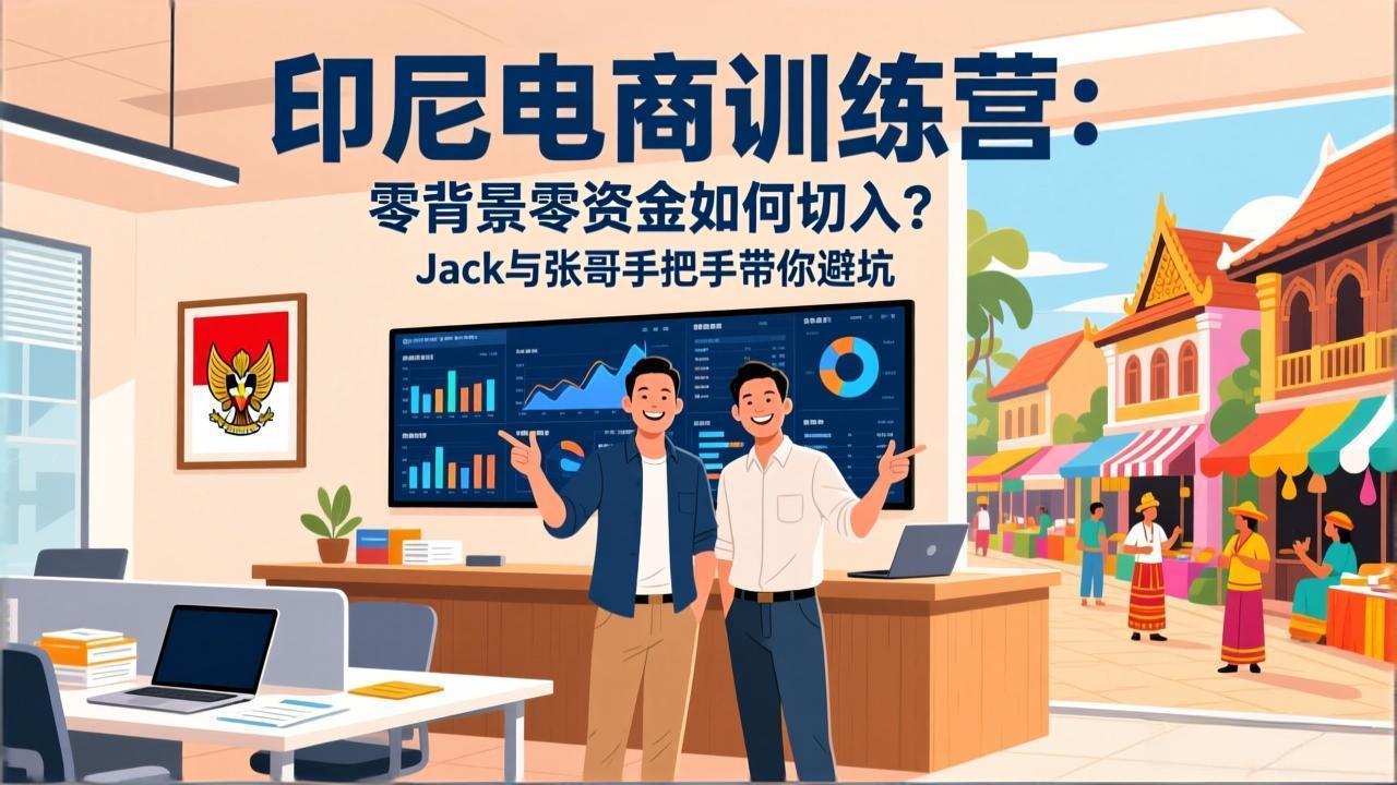印尼电商训练营：零背景零资金如何切入？Jack与张哥手把手带你避坑-卿云社