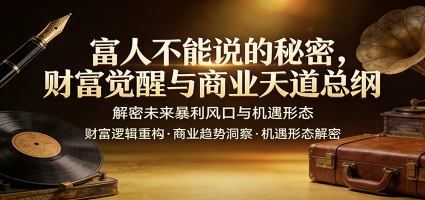 富人不能说的秘密，财富觉醒与商业天道总纲，解密未来暴利风口与机遇形态-卿云社