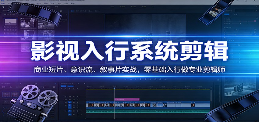 影视系统剪辑，商业短片、意识流、叙事片实战，零基础入行做专业剪辑师-卿云社