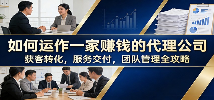 如何运作一家赚钱的代理公司：获客转化，服务交付，团队管理全攻略-卿云社
