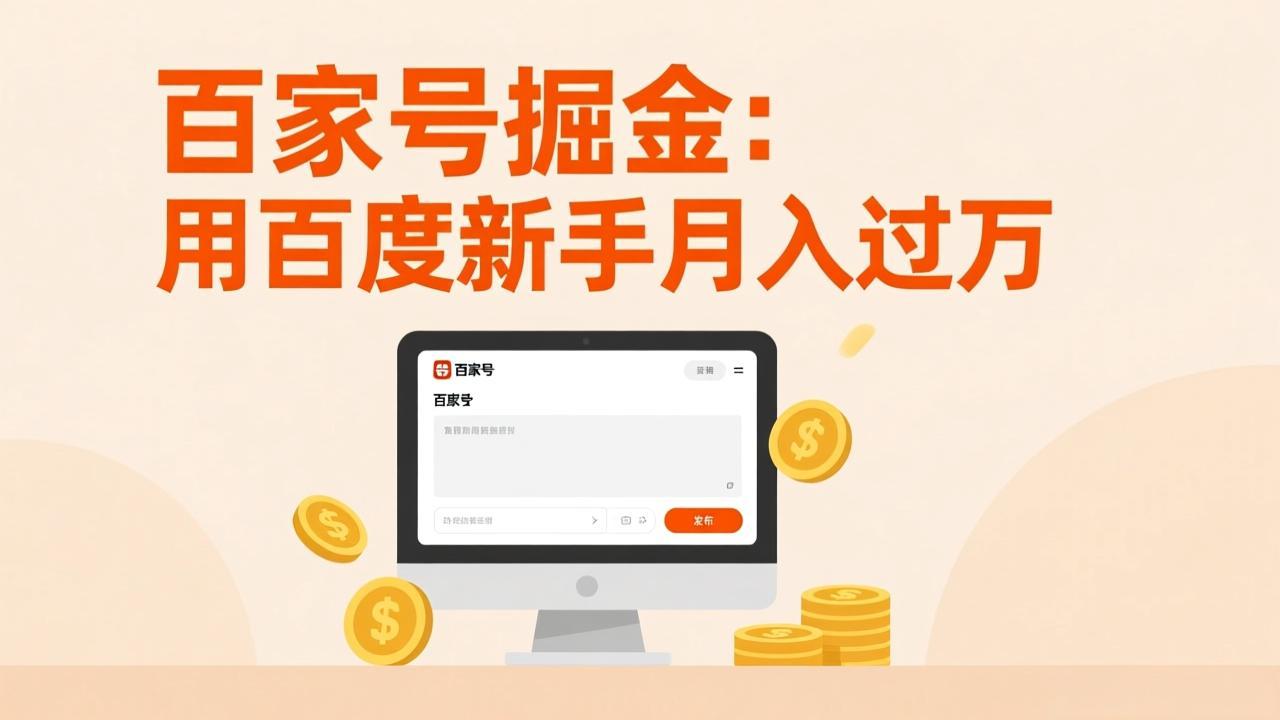 百家号掘金：用百度新手月入过万，日入300，无需引流，全新手机搬砖项目-卿云社