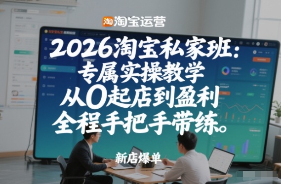 2026淘宝私家班：专属实操教学，从0起店到盈利，全程手把手带练(更新26年3月)-卿云社