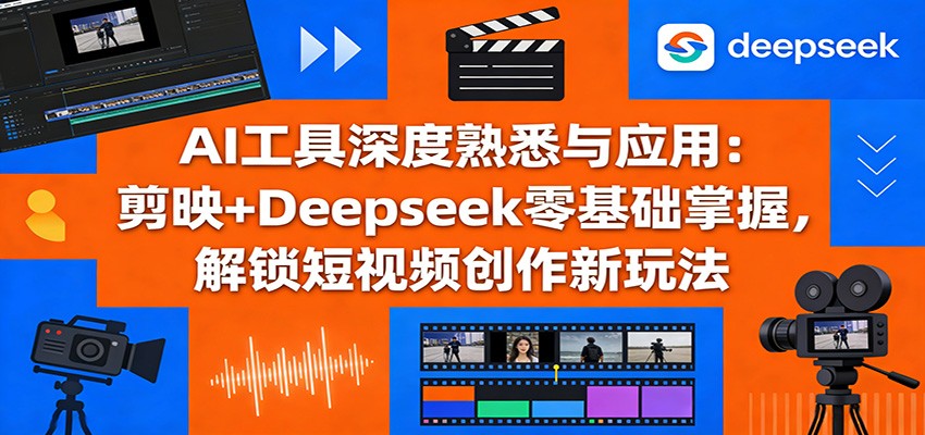 AI工具深度熟悉与应用：剪映+Deepseek零基础掌握，解锁短视频创作新玩法-卿云社