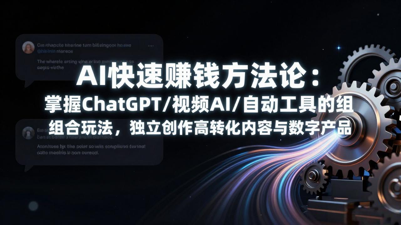 AI快速赚钱方法论：掌握ChatGPT/视频AI/自动化工具的组合玩法，独立创作高转化内容与数字产品-卿云社
