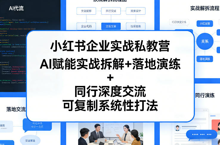 小红书企业实战私教营，AI赋能实战拆解+落地演练+同行深度交流，可复制系统性打法-卿云社