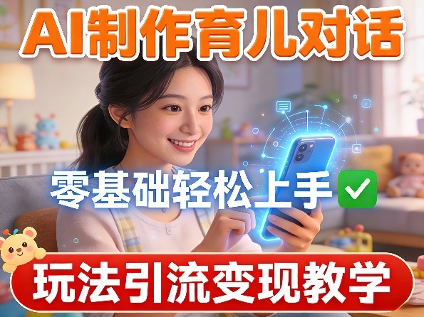 AI制作育儿对话，零基础轻松上手，玩法引流变现教学-卿云社