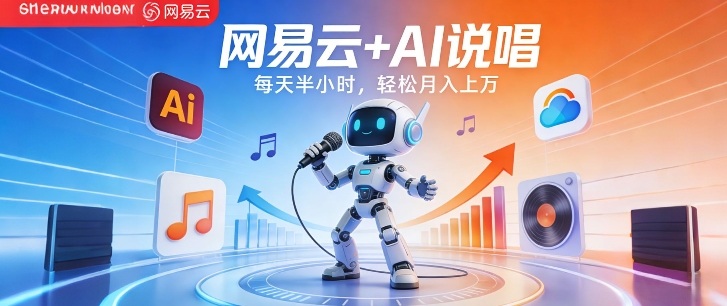 网易云+AI说唱，每天半小时，AI内容创作+流量变现，轻松月入1W-卿云社