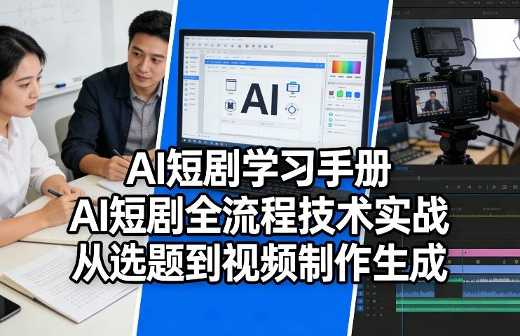 AI短剧学习手册，AI短剧全流程技术实战，从选题到视频制作生成-卿云社
