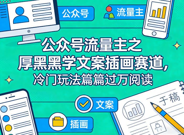 公众号流量主之厚黑学文案插画赛道，冷门玩法篇篇过万阅读-卿云社