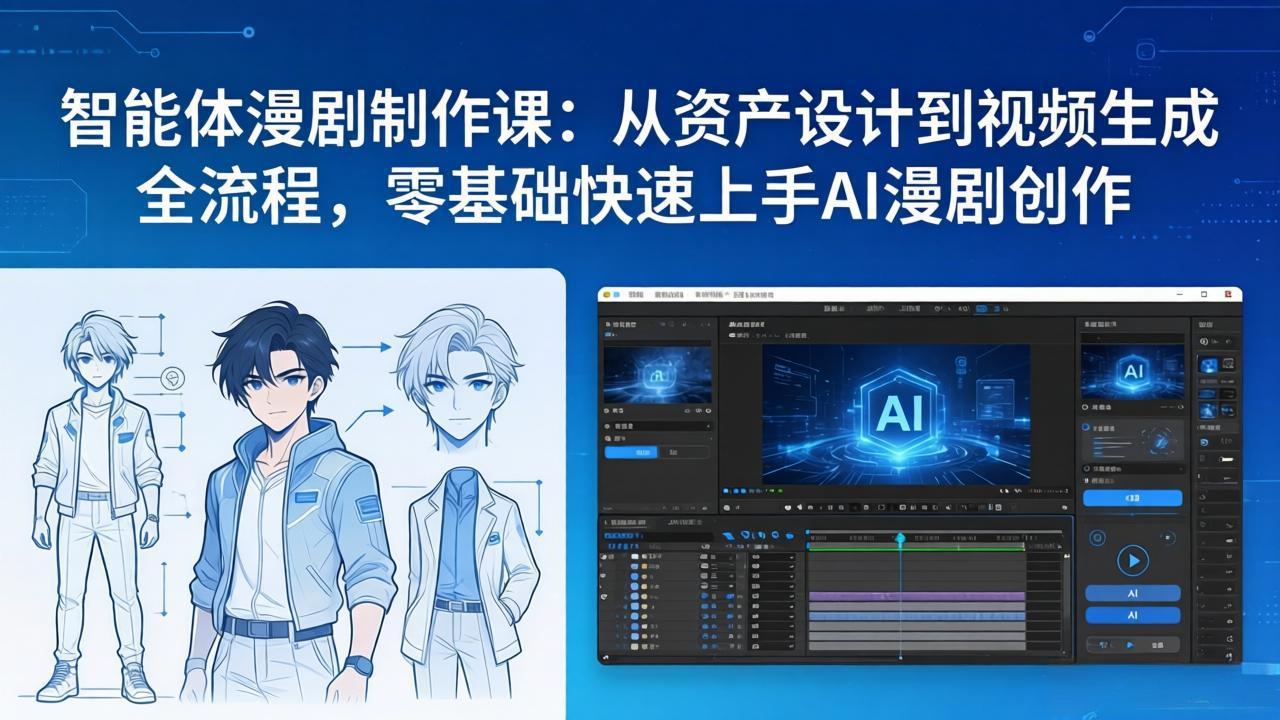 智能体漫剧制作课：从资产设计到视频生成全流程，零基础快速上手AI漫剧创作-卿云社