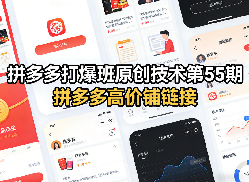 拼多多打爆班原创技术第55期，拼多多高价铺链接-卿云社