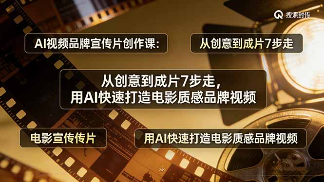 AI视频品牌宣传片创作课：从创意到成片7步走，用AI快速打造电影质感品牌视频-卿云社