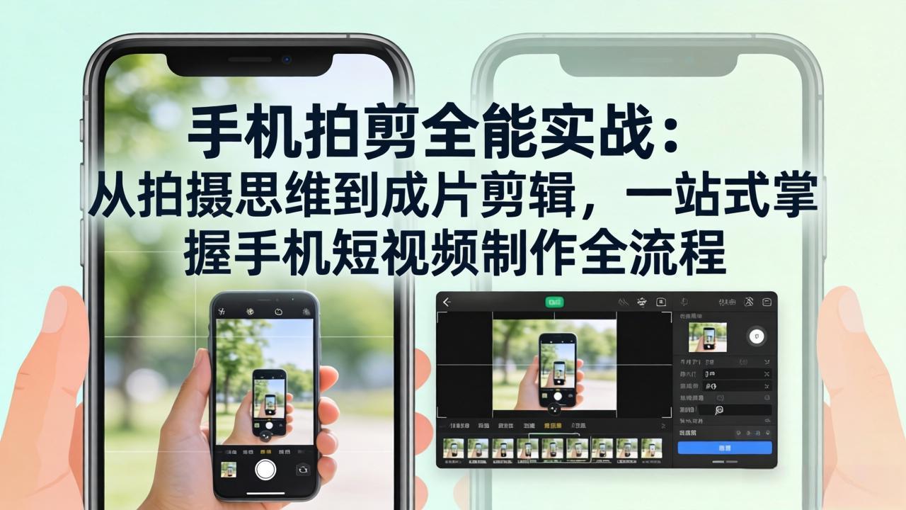 手机拍剪全能实战：从拍摄思维到成片剪辑，一站式掌握手机短视频制作全流程-卿云社