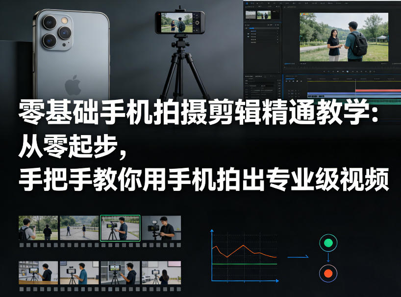 零基础手机拍摄剪辑精通教学：从零起步，手把手教你用手机拍出专业级视频-卿云社