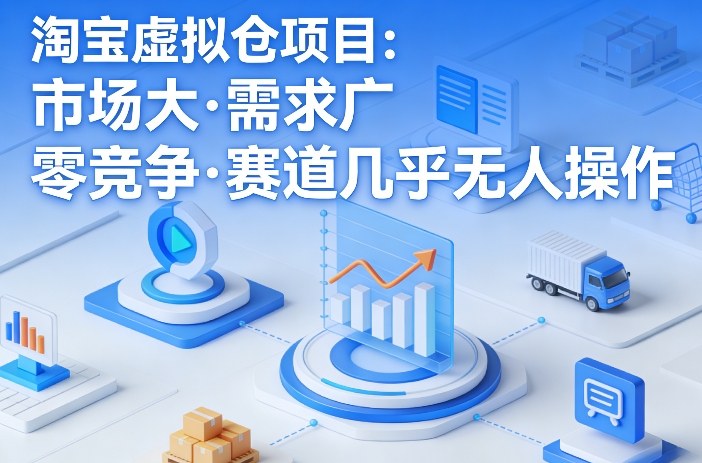 淘宝虚拟仓项目，市场大，需求广，零竞争，赛道几乎没人操作-卿云社