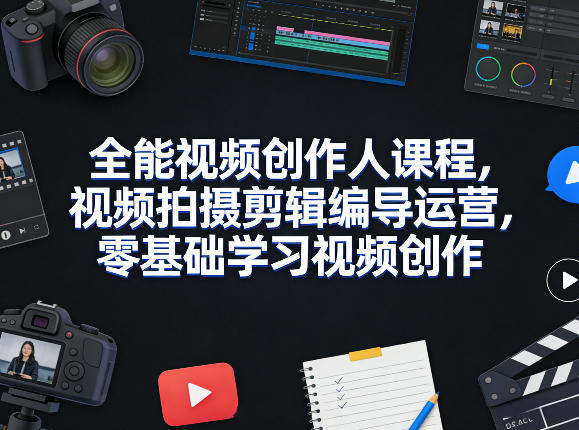 全能视频创作人课程，视频拍摄剪辑编导运营，零基础学习视频创作(更新2026年3月)-卿云社