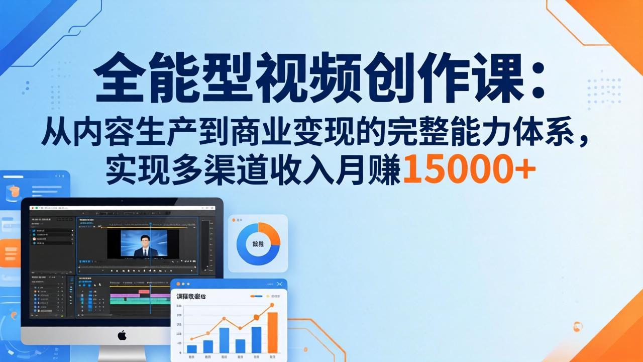 全能型视频创作课-26年3月更新：从内容生产到商业变现的完整能力体系，多渠道收入月赚15000+-卿云社