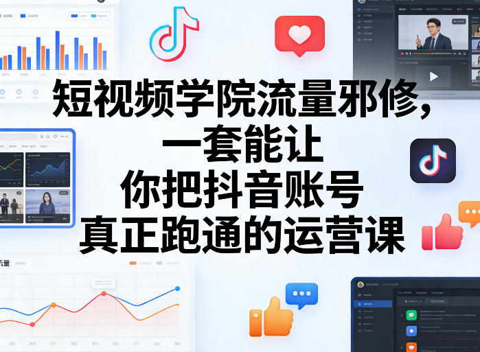 短视频学院流量邪修，一套能让你把抖音账号真正跑通的运营课-卿云社