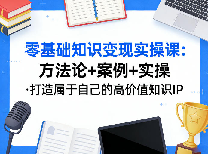 零基础知识变现实操课，方法论+案例+实操，打造属于自己的高价值知识IP-卿云社