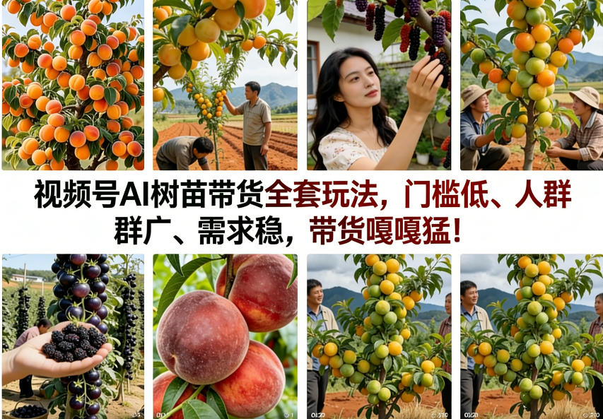 视频号AI树苗带货全套玩法，门槛低、人群广、需求稳，带货嘎嘎猛！(更新0322)-卿云社