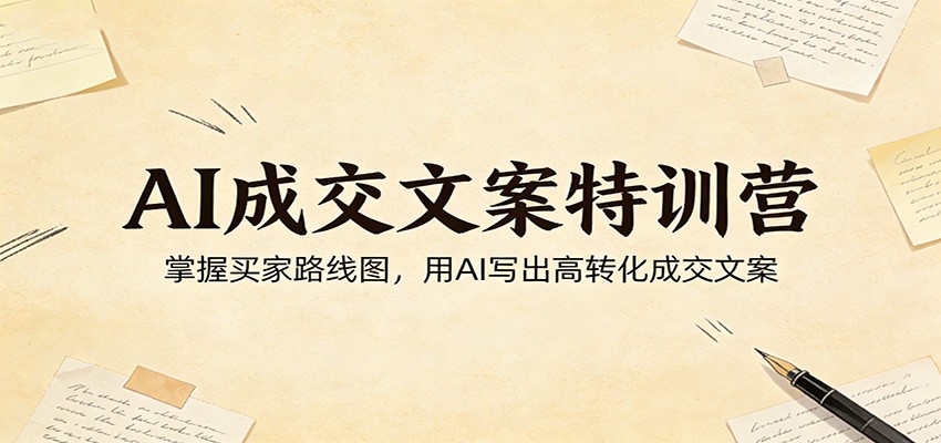 AI成交文案特训营：掌握买家路线图，用AI写出高转化成交文案-卿云社
