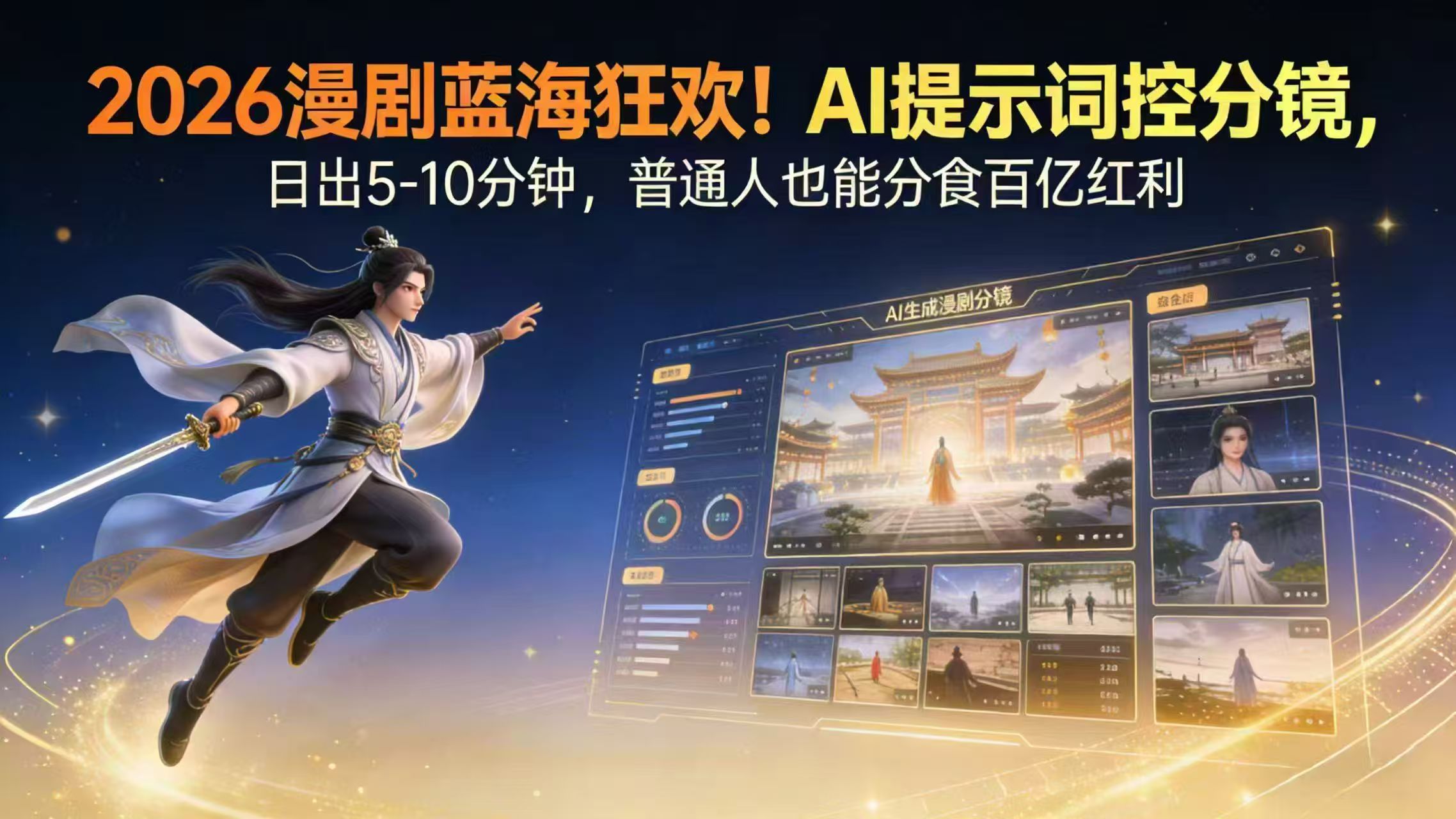 2026漫剧红利实锤！ AI 提示词控分镜， 普通人也能轻松月入过万-卿云社