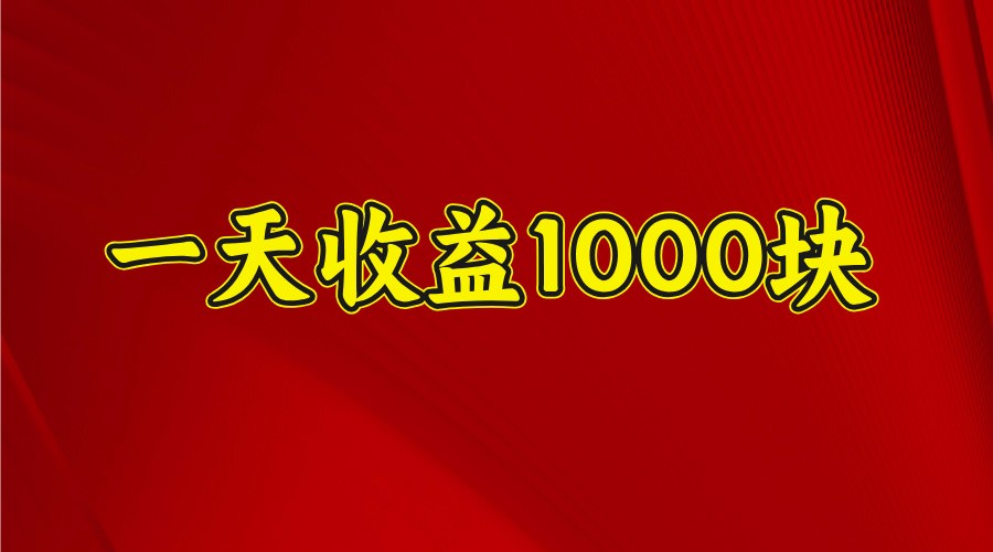 一天收益1000块，2025全网首发-卿云社