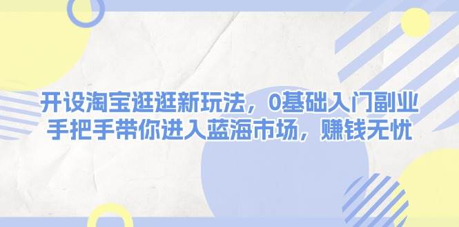 开设淘宝逛逛新玩法，0基础入门副业，手把手带你进入蓝海市场，赚钱无忧-卿云社