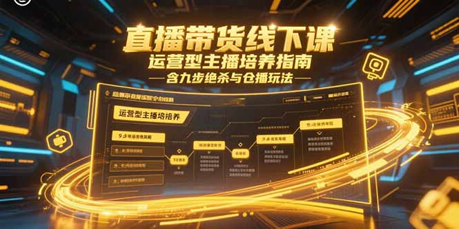 直播带货线下课，运营型主播培养指南，含九步绝杀与仓播玩法-卿云社
