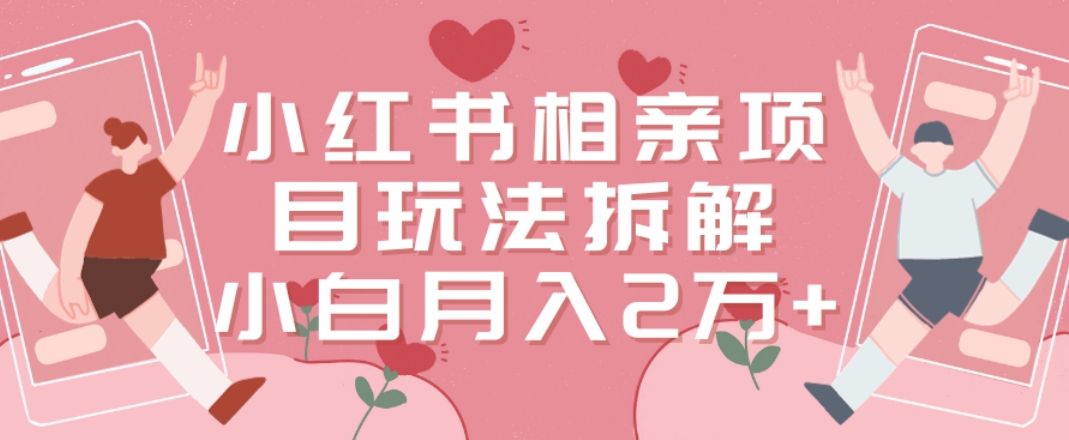 小红书相亲项目玩法拆解，有人通过这个副业项目做到了月收入2万多【揭秘】-卿云社