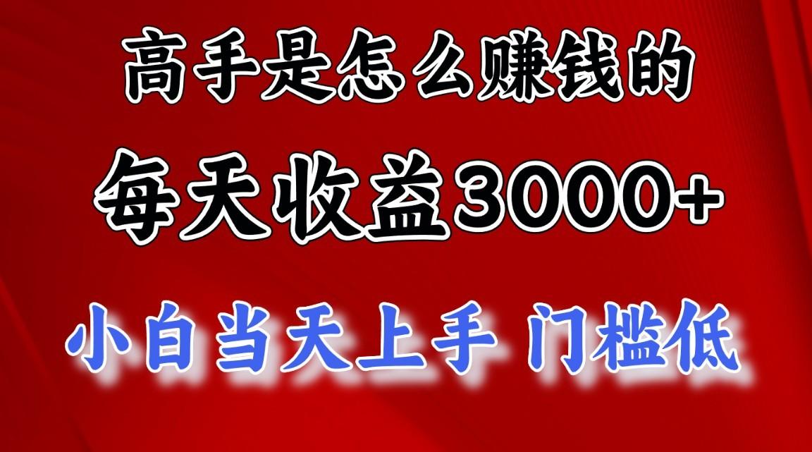 高手是怎么赚钱的，一天收益3000+，闷声发财项目，不是一般人能看懂的-卿云社