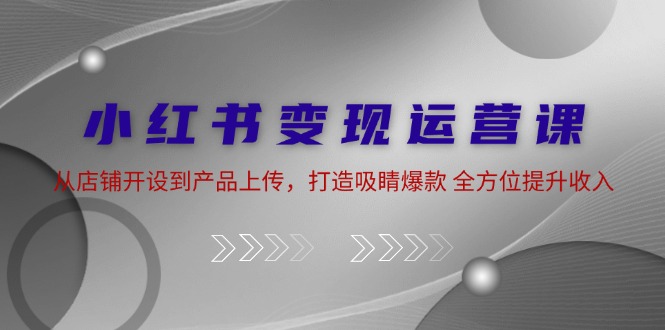 小红书变现运营课：从店铺开设到产品上传，打造吸睛爆款 全方位提升收入-卿云社