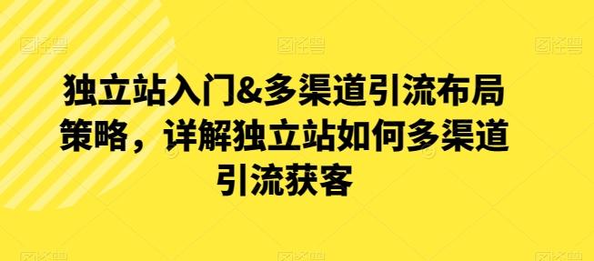 独立站入门&多渠道引流布局策略，详解独立站如何多渠道引流获客-卿云社